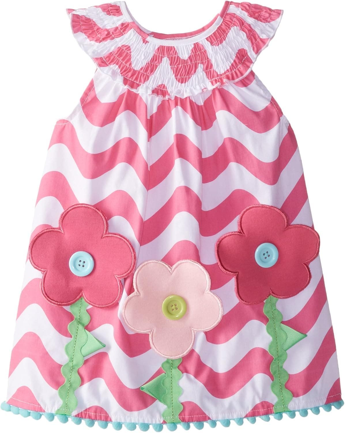 Mud Pie Baby Girls' Forest Friends Smocked Flower Dress
