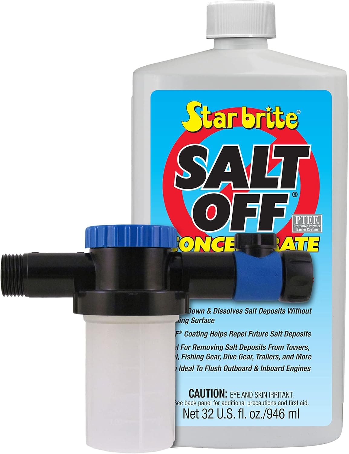 STAR BRITE Salt Off Concentrate Kit - Salt Remover Wash & Marine Engine Flush - 32 OZ. with Applicator (094000)