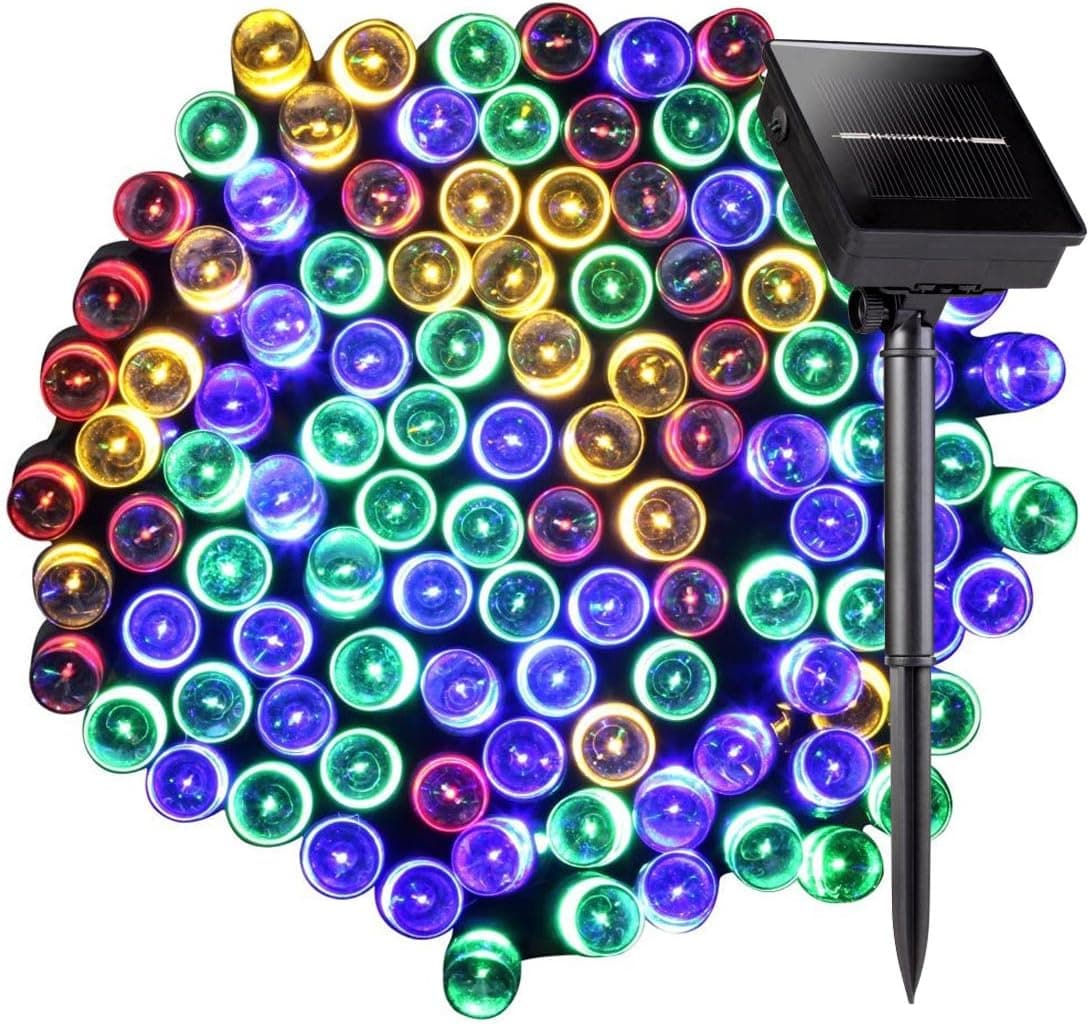 200 LED Solar String Lights 8 Modes 72ft, Satu Brown Fairy Waterproof Outdoor Decorative Lights for Garden, Patio, Yard, Home, Christmas Tree, PartiesTree, Parties (Multi-color)