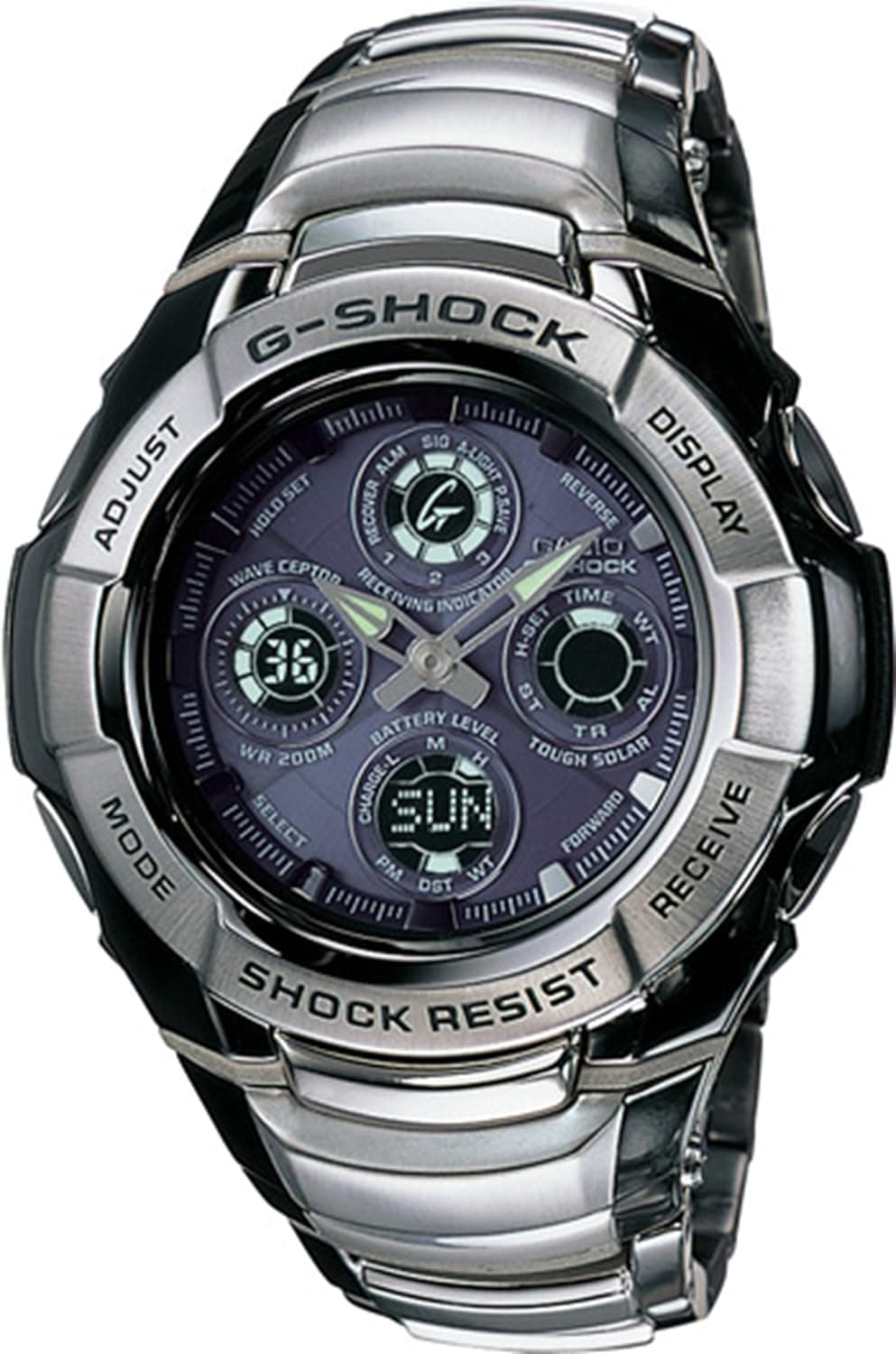 Casio G-Shock Atomic Solar Power Stainless Steel Mens Watch GW1200BA-1AV