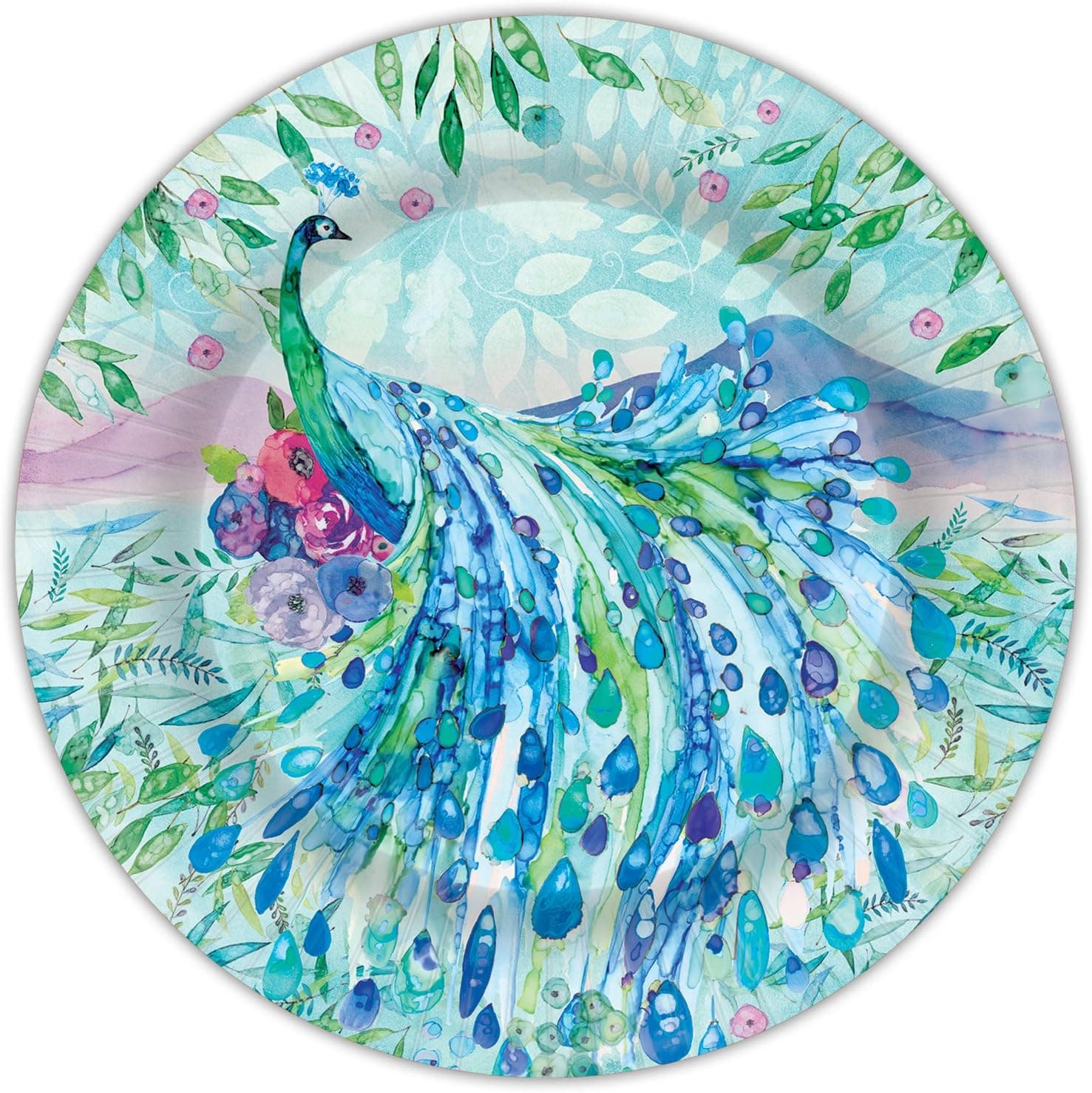 Punch Studio Pagoda Peacock Dinner Plate, One Size, Multicolor