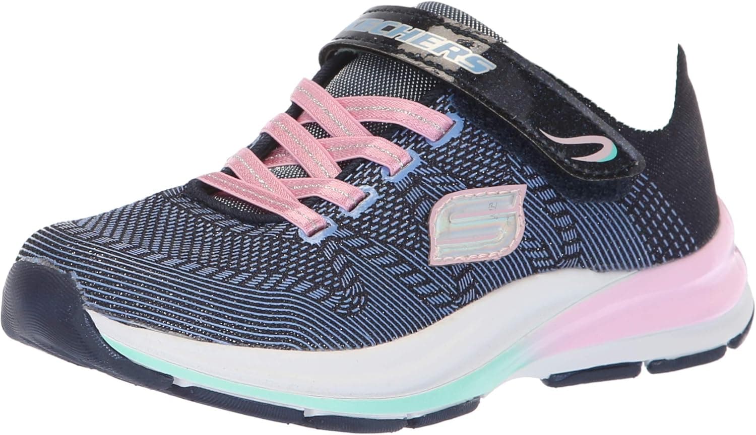 Skechers Kids Girl's Double STRIDES-Duo Dash Sneaker, NVPK, 12.5 Medium US Little Kid