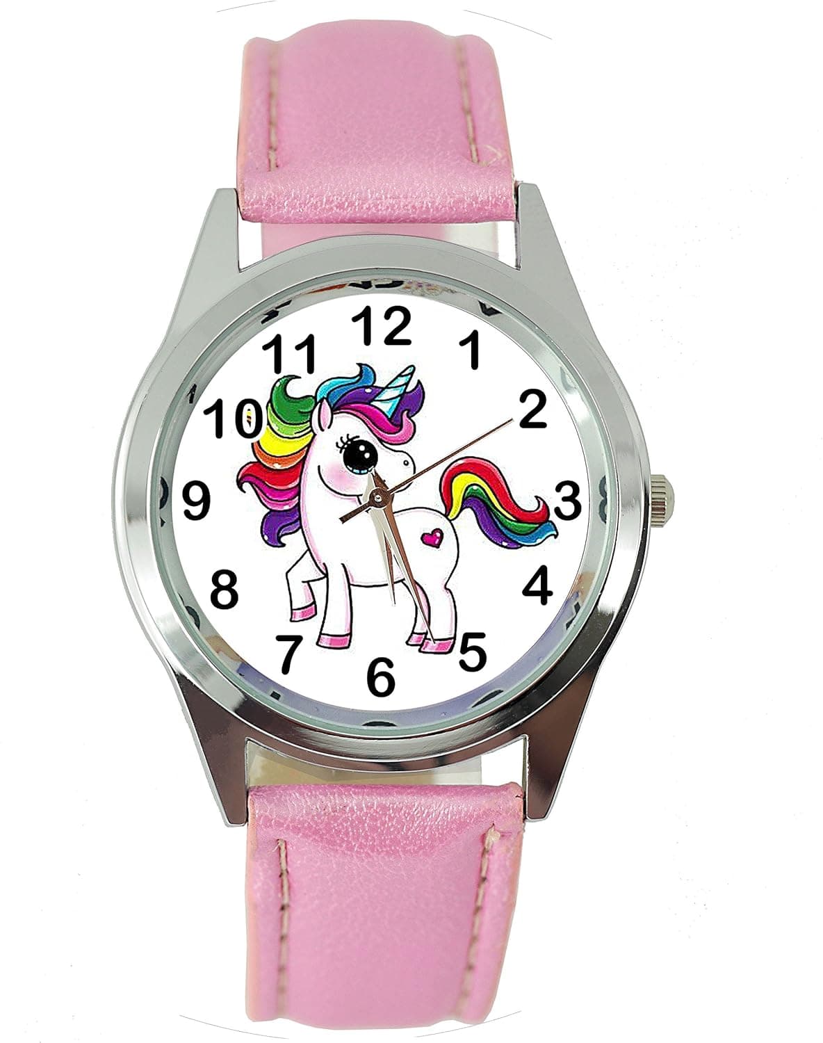 TAPORT Unicorn Pink Leather Band Quartz Watch E2+ Spare Battery + Gift Bag