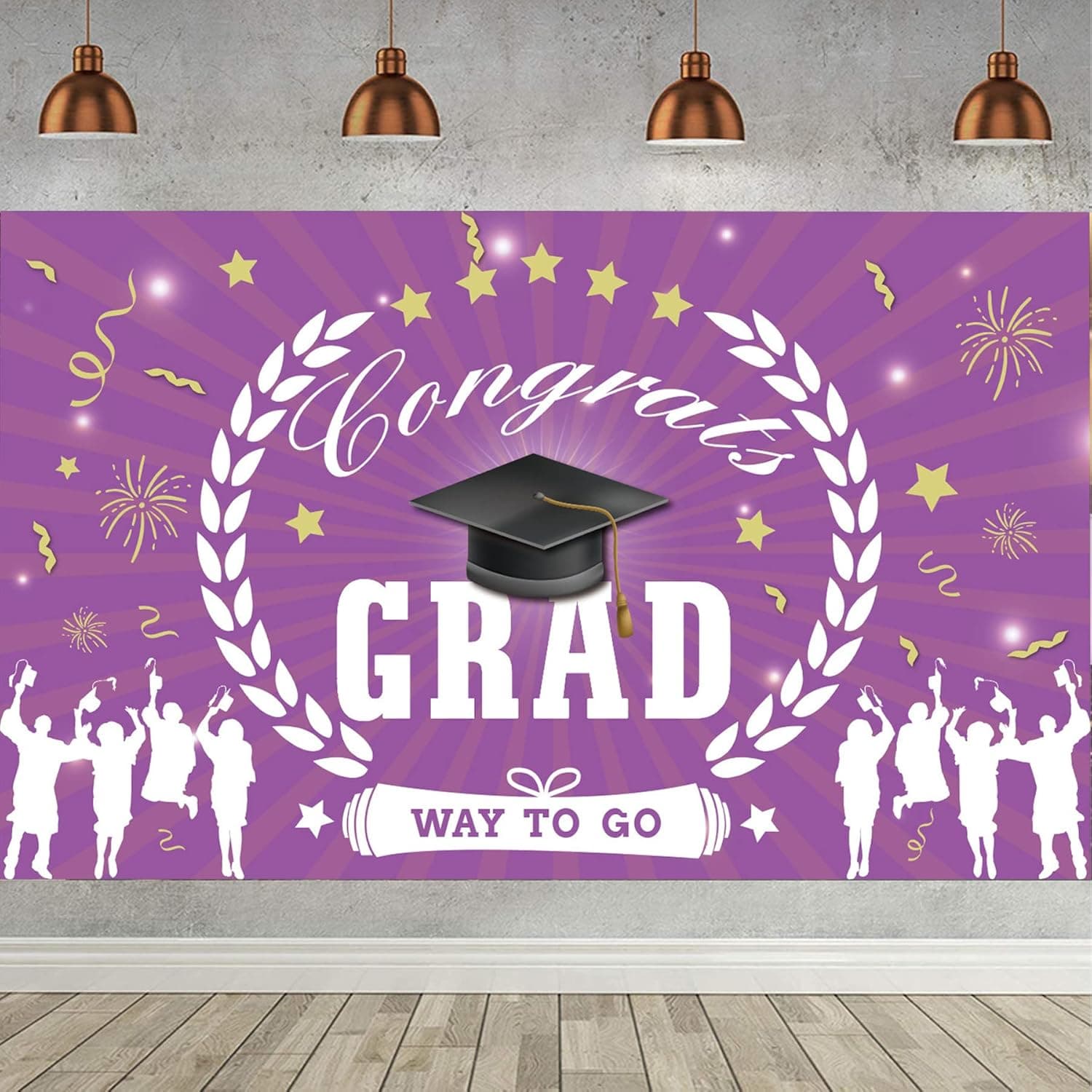 DmHirmg Graduation Backdrop Banner for Graduation Decorations Party Supplies, Graduation Background for Graduation Decor,Graduation Banner for Photo Backdrop Graduation Decoration(Purple)
