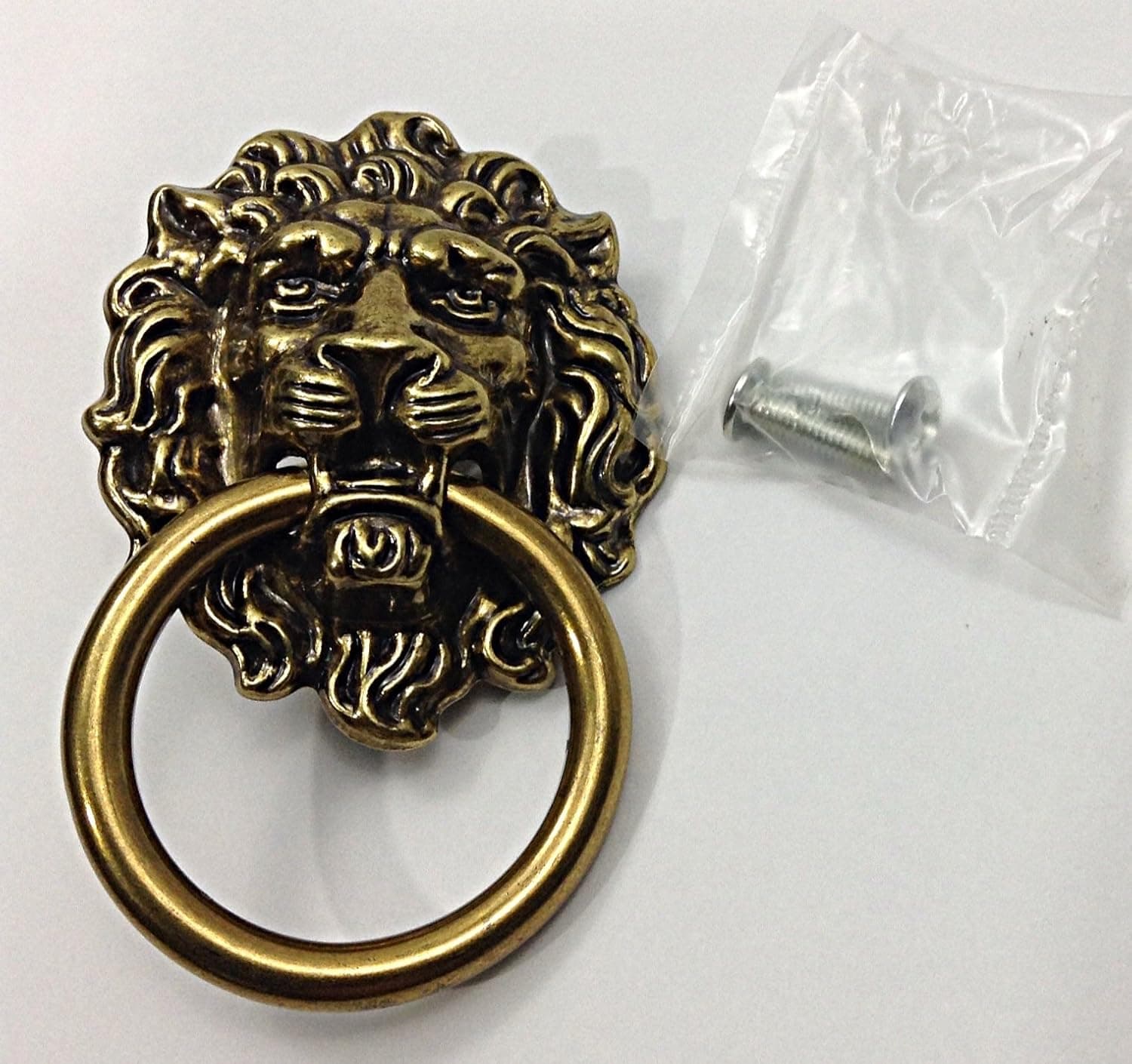 Belwith Lion Head Tiger Hardware Brass Pull Knob Cabenit Kitchen Bathroom Vanity