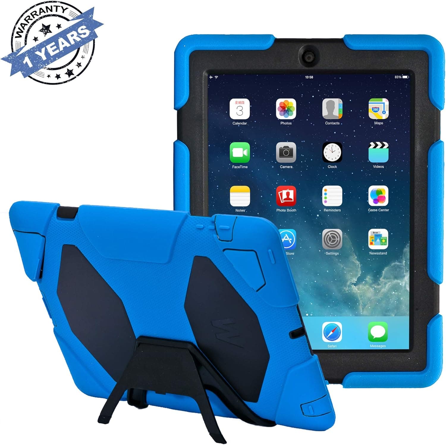 IPad Case - TRAVELLOR Anti-Scratch Slim Light weight Smart Stand Cover Protector with Auto Wake/Sleep for iPad 4th Generation, iPad 3 Cases and Covers & iPad 2 Cover Support (Dark Blue/Black)