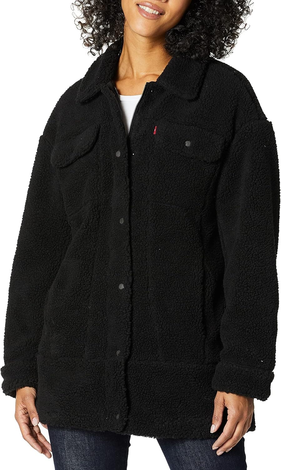 Levi's Women's Oversized Long Sherpa Trucker Jacket (Standard and Plus Sizes)