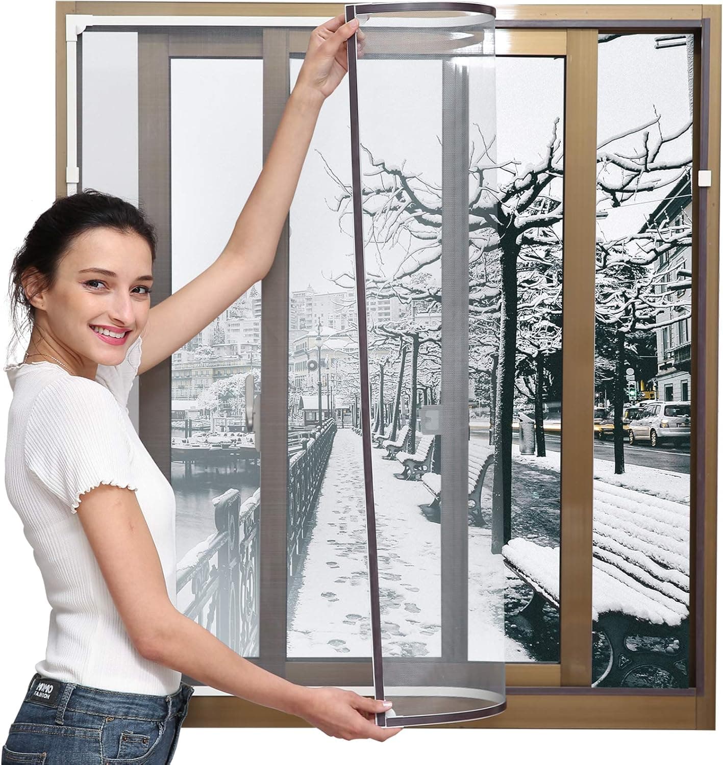 Magnetic Window Insulation Kit - Heavy Duty Window Insulation Film with Full Frame Magnetic Strip Size Up to 72"x 48" Max Warm in Winter and Cool in Summer