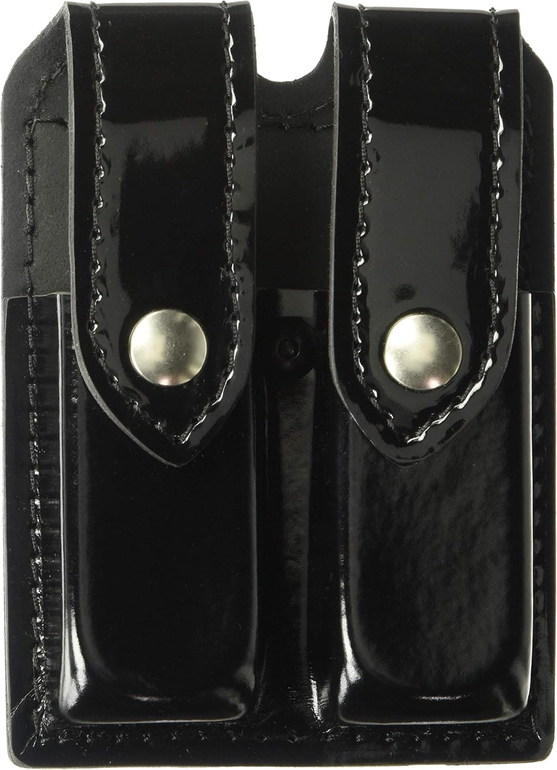 Safariland Duty Gear Glock 20,21, Chrome Snap Double Handgun Magazine Pouch (High Gloss Black)