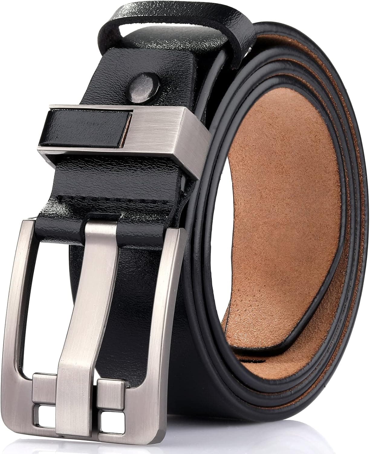 Xcdgiogw Leather Belt for Men,Classic Business Formal Casual Leather Jeans Belt