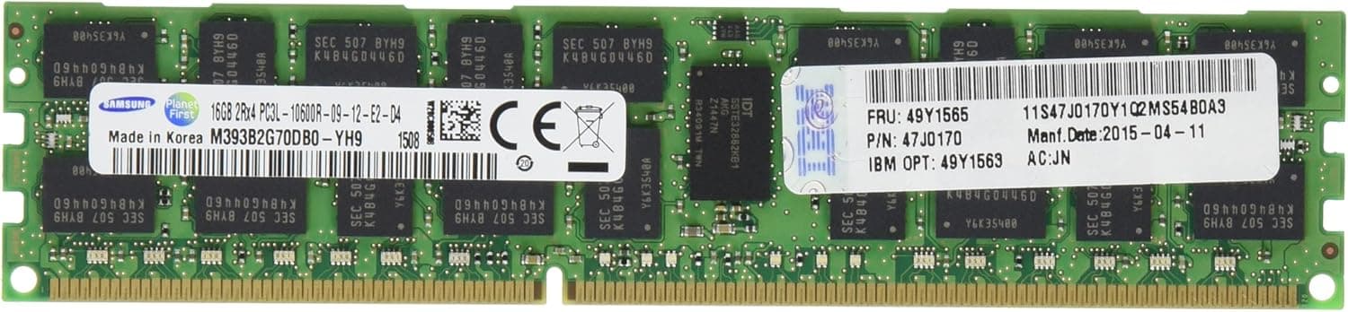 IBM 16 GB 2Rx4 1.35V PC3L-10600 1333MHz Memory Module 49Y1563