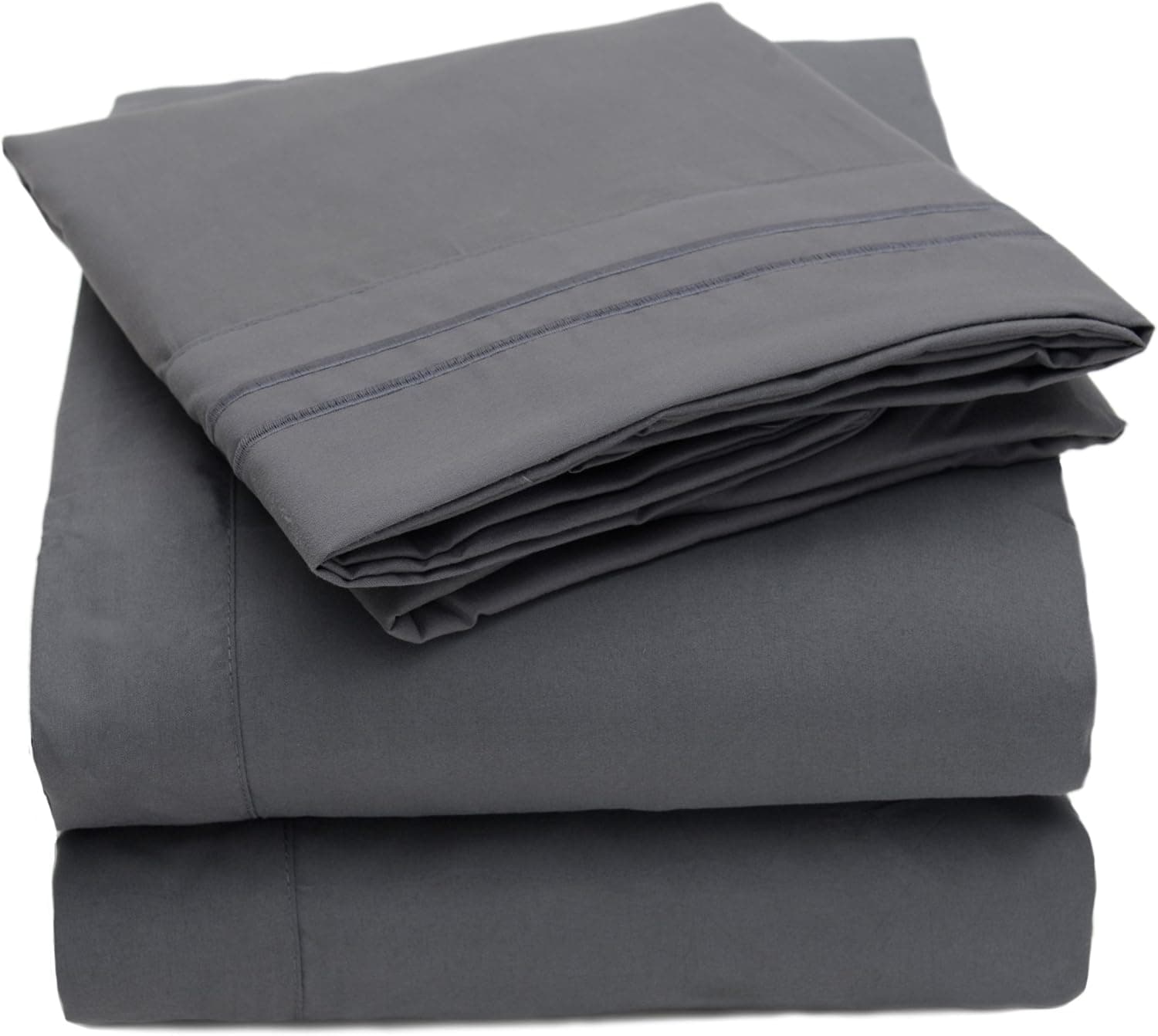 2000 Collection 4pc Bed Sheet Set Egyptian Quality Deep Pocket, 12 Colors - King, Gray