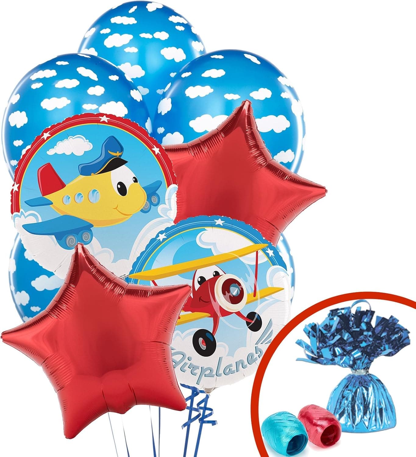 BirthdayExpress Airplane Adventure Party Balloon Bouquet