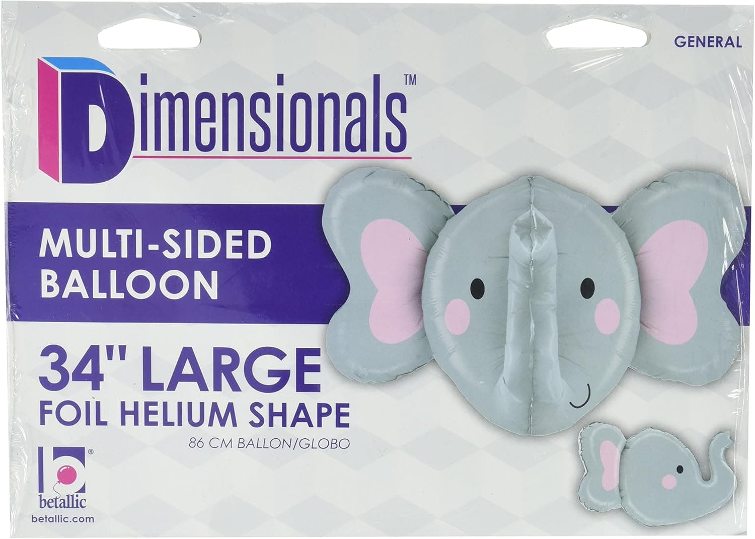 Burton & Burton Elephant Head Shape Toy Foil Balloon, 34"