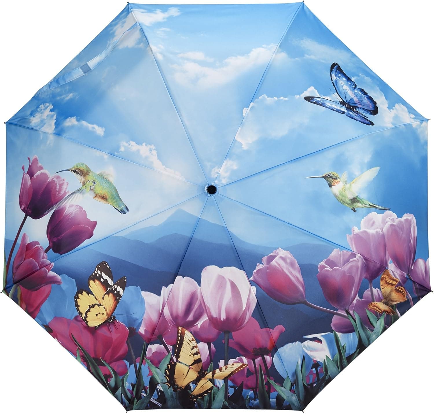 Galleria Tulip Sonata Auto-Open/Close Extra Large Portable Rain Folding Umbrella