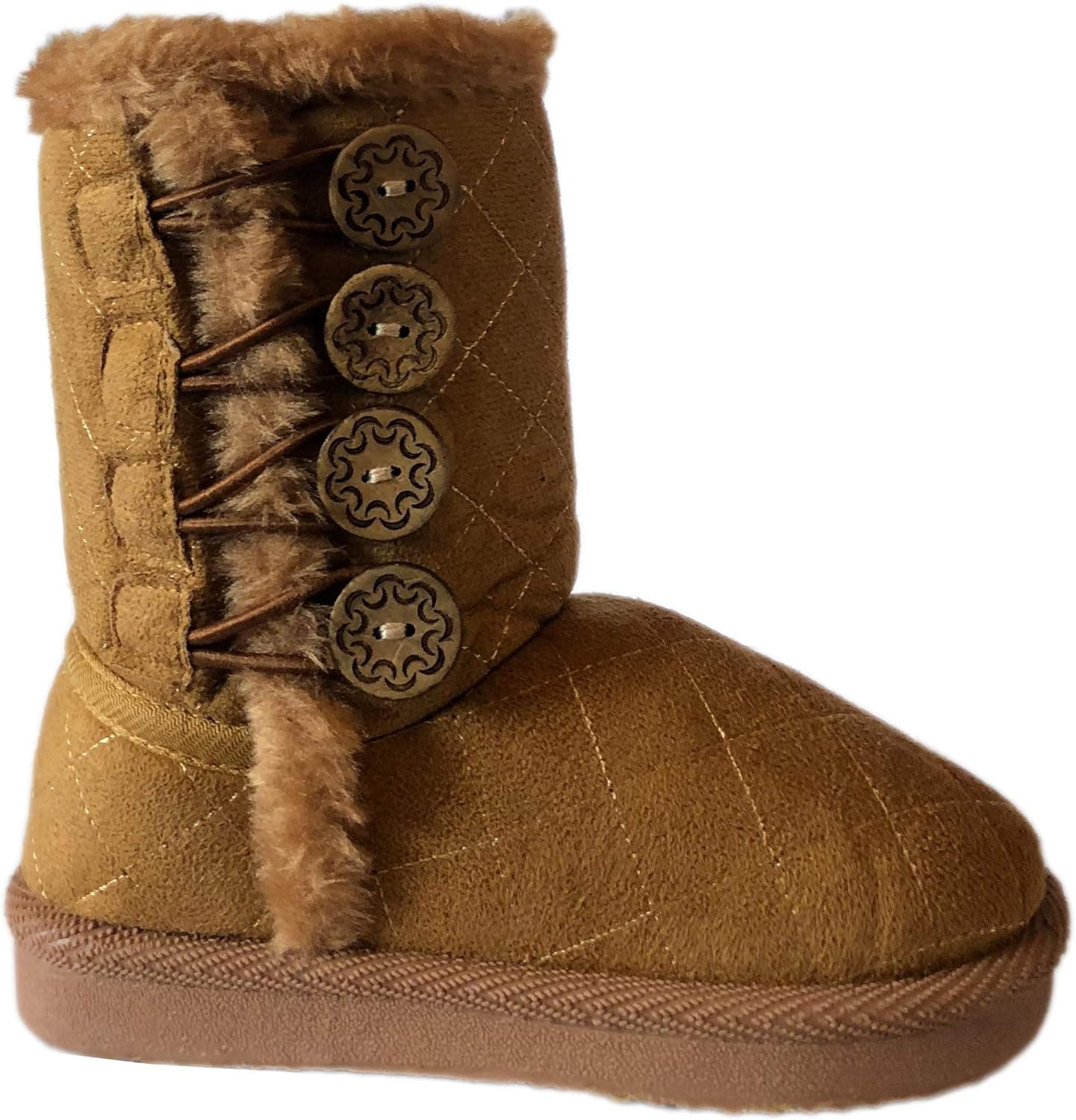 EyesOnStyle New Girls Toddlers Kids Slouch Comf Midcalf Suede Warm Winter Boots Shoes (Toddler/Little Kid)