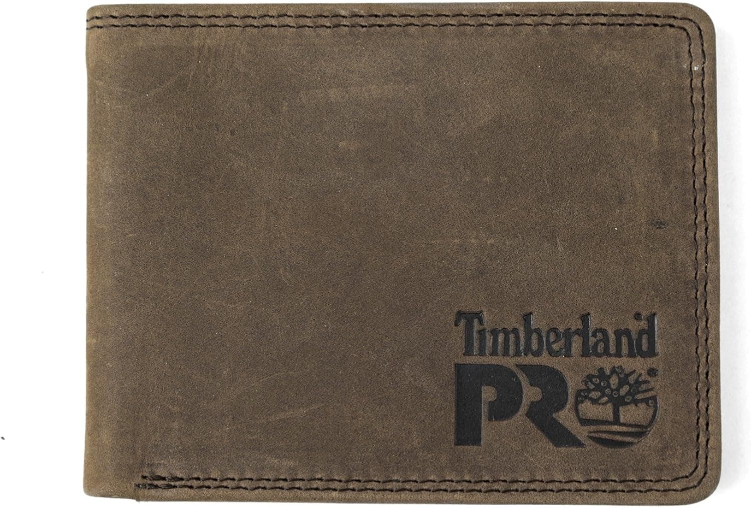 Timberland PRO Men's Slim Leather RFID Bifold Wallet with Back ID Window