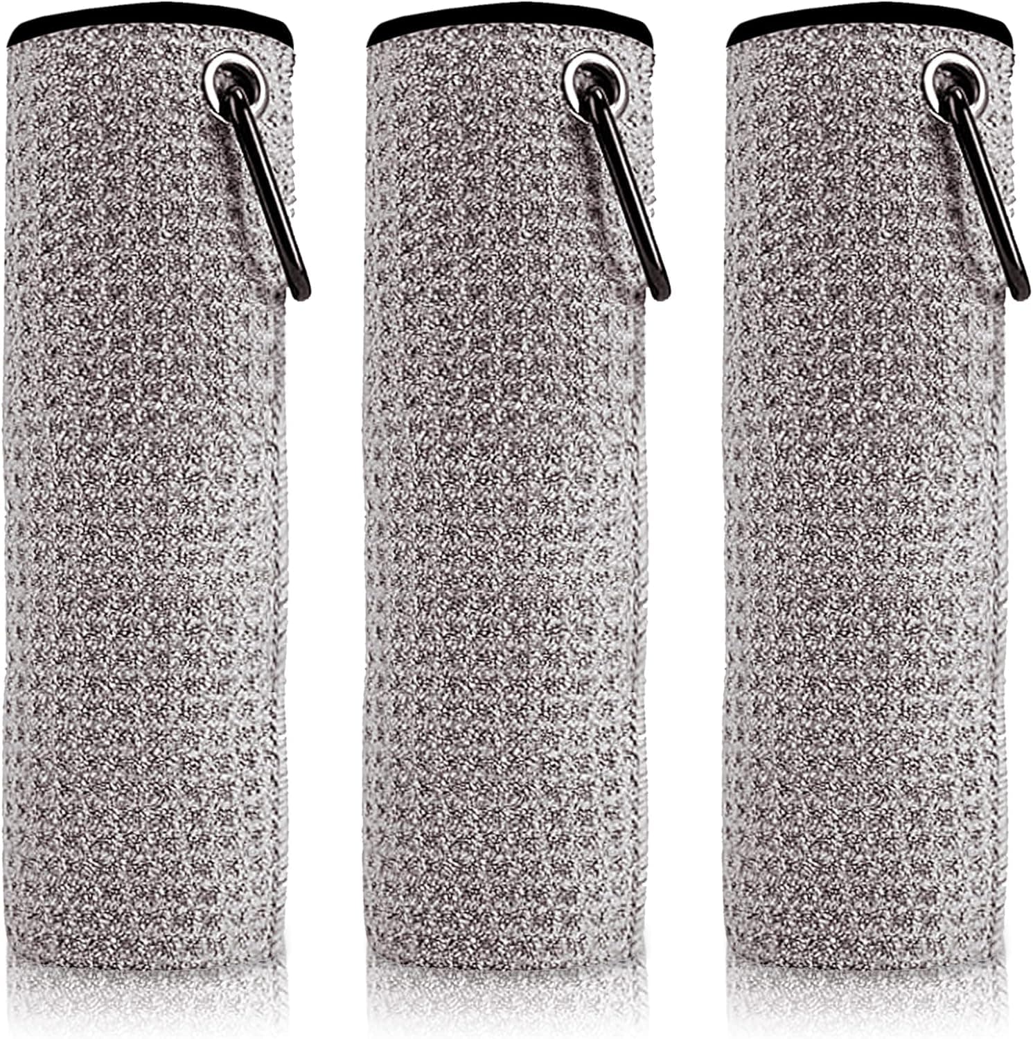DALLAHASEE 3 Pack Golf Towel, Golf Towels for Golf Bags for Men - Disc Golf Towel with Clip for Men - Waffle Pattern – Machine Washable and Super Absorbent Microfiber Golf Bag Towels, 16 x 16 Inches