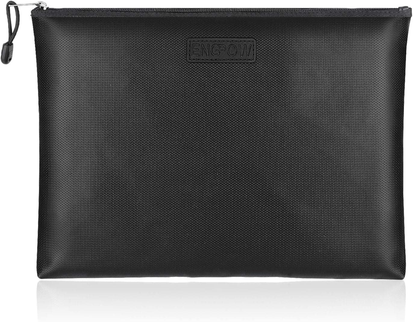 Fireproof Document Bags, Fire&Water Resistant Money Bag 13.4"×9.4" Safe Bank Cash Deposit Pouch with Zipper