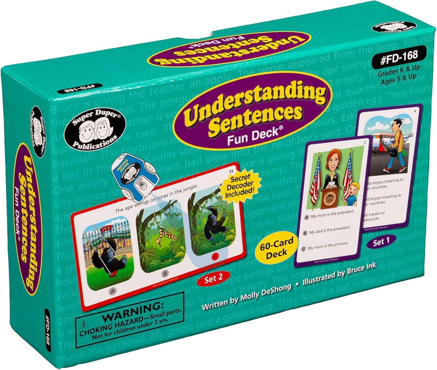 Super Duper Publications | Understanding Sentences Fun Deck with Secret Decoder | Educational Learning Resource for Children