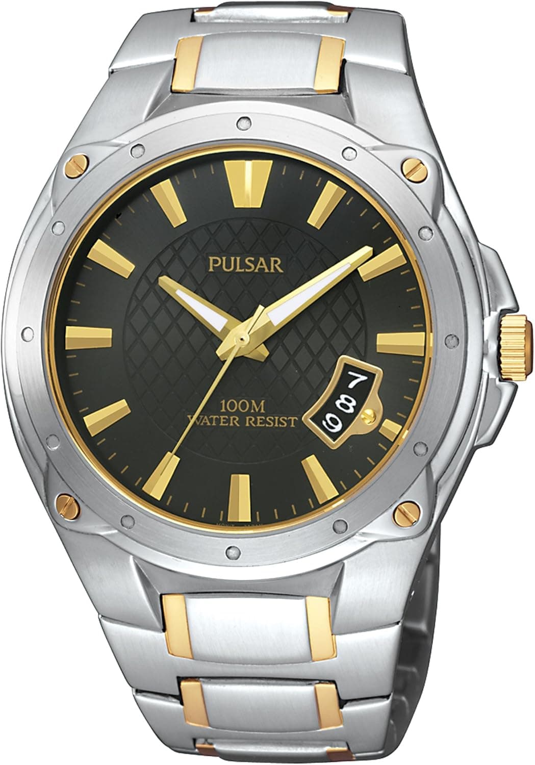 Pulsar Men's PXH825 Sport Black Silver Watch