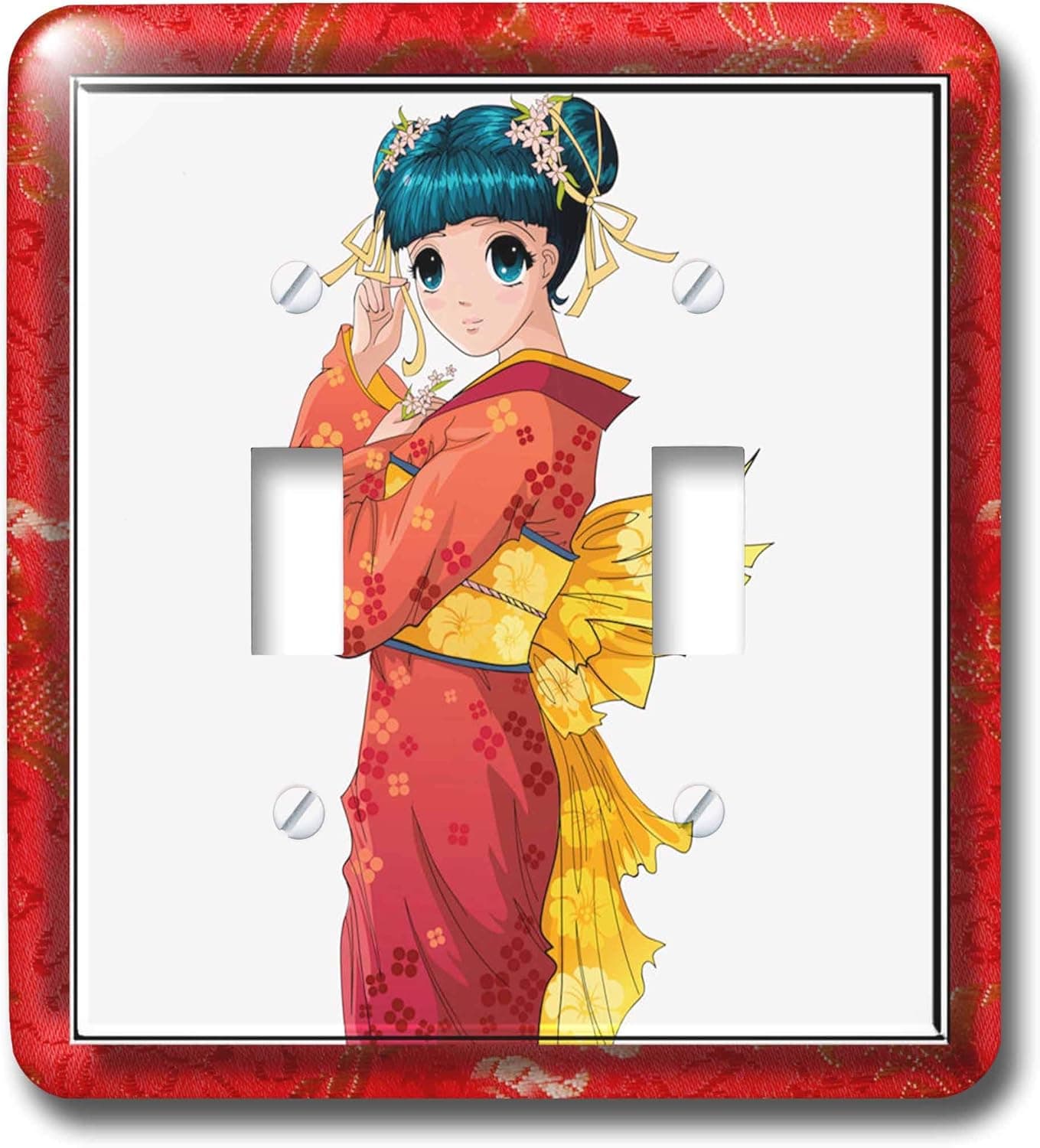 3dRose lsp_31480_2 Anime Geisha Double Toggle Switch