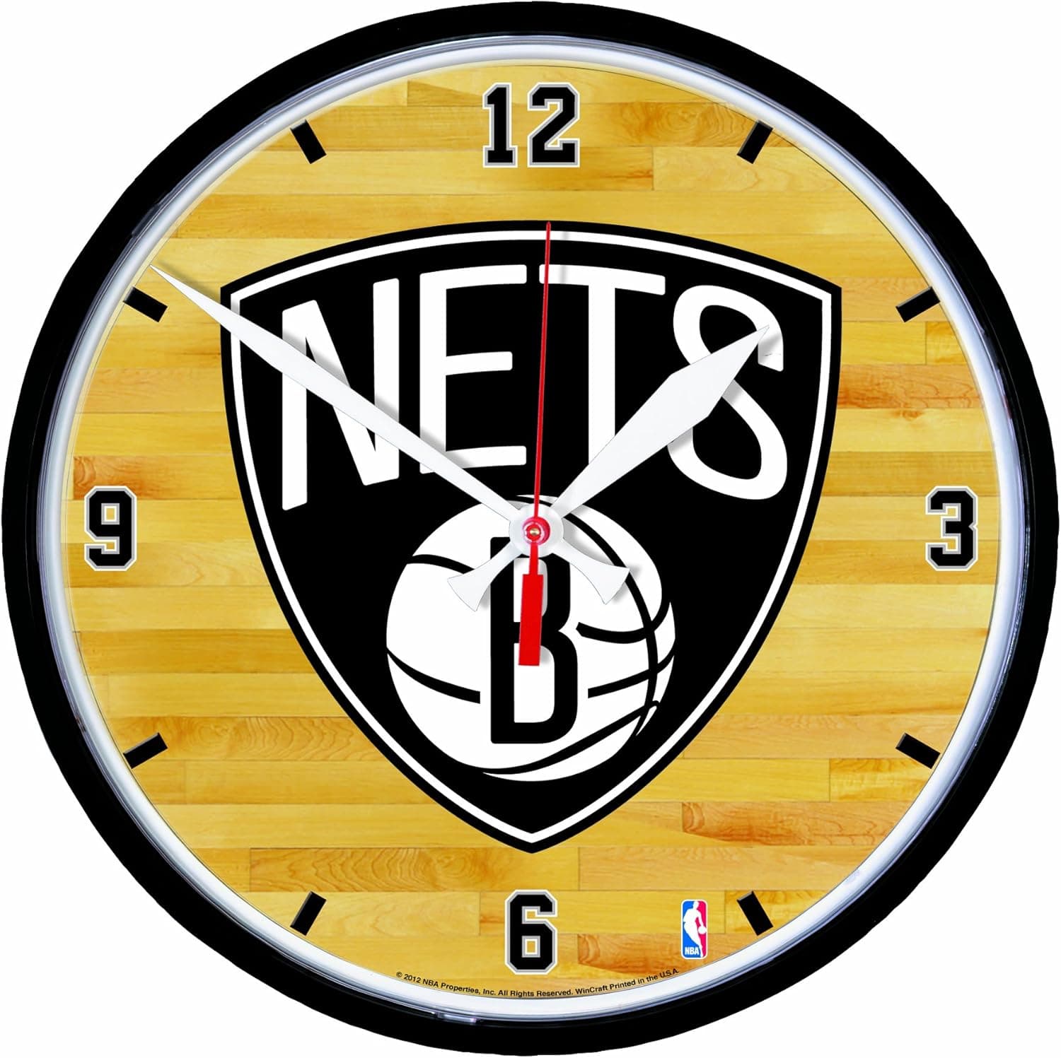 NBA Brooklyn Nets Round Clock