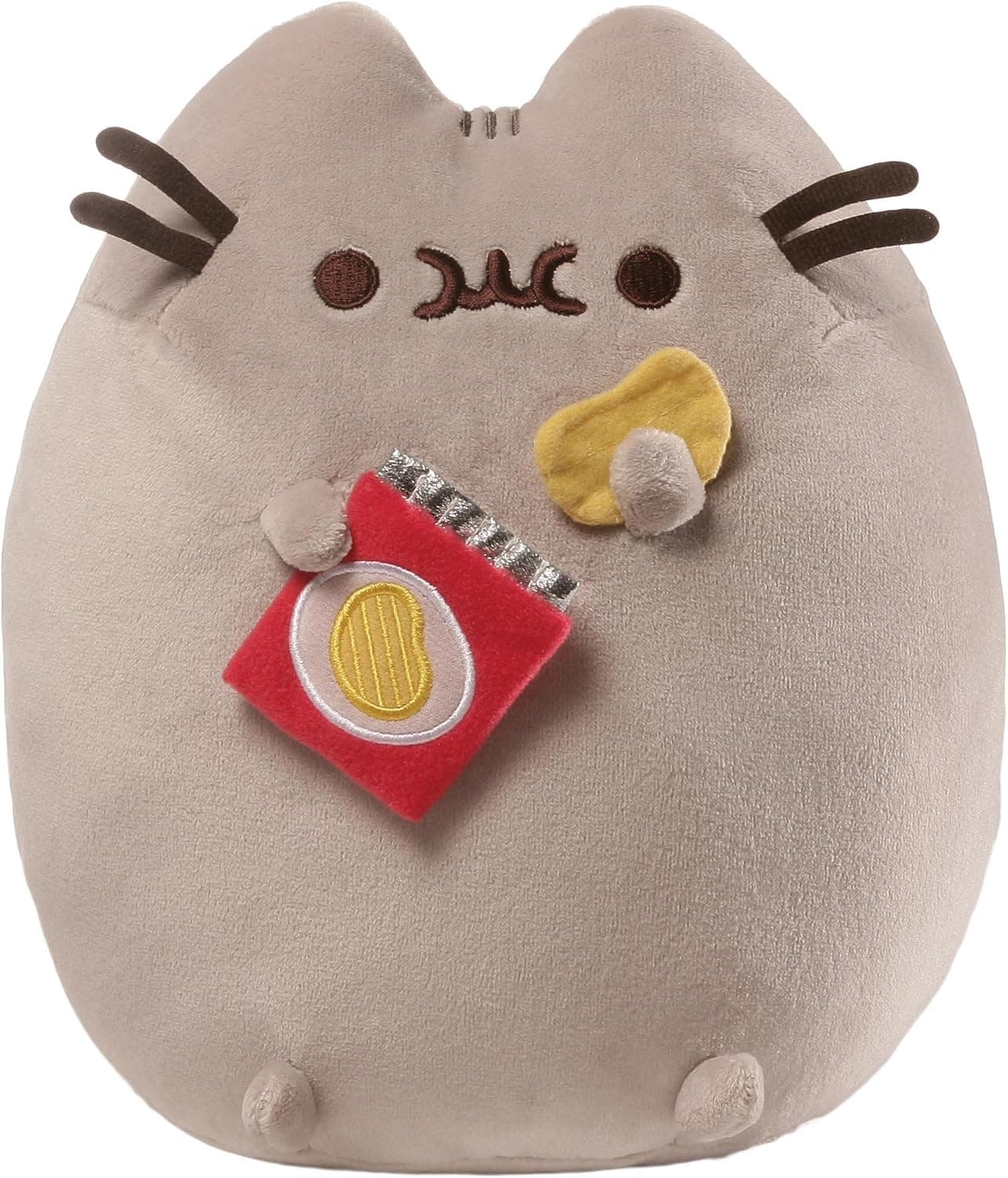 GUND Pusheen Snackables Potato Chip Cat Plush Stuffed Animal, Gray, 9.5"