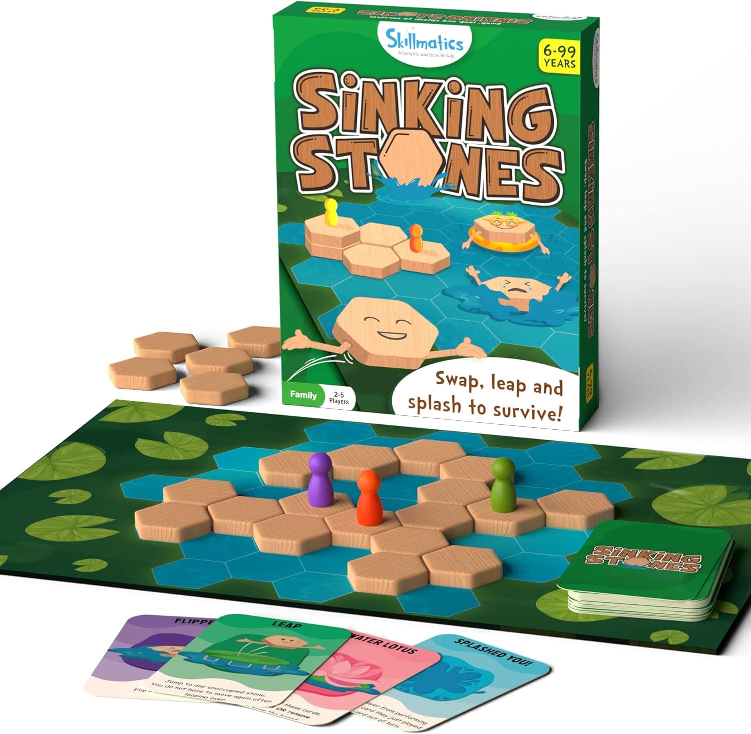 Skillmatics Board Game - Sinking Stones, Fun Strategy Game, Gifts & Family Friendly Games for Ages 6 and Up