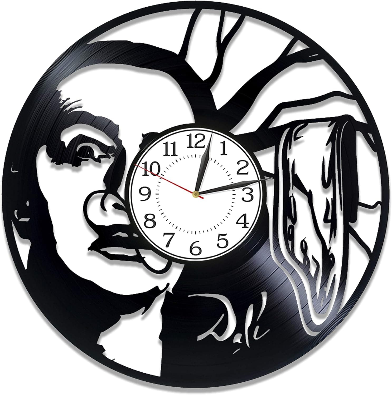 Kovides Salvador Dali Vinyl Clock 12 Inch Painter Birthday Gift Idea Salvador Dali Vinyl Record Clock Surrealist Art Handmade Clock Xmas Gift for Woman The Persistence of Memory Original Home Decor