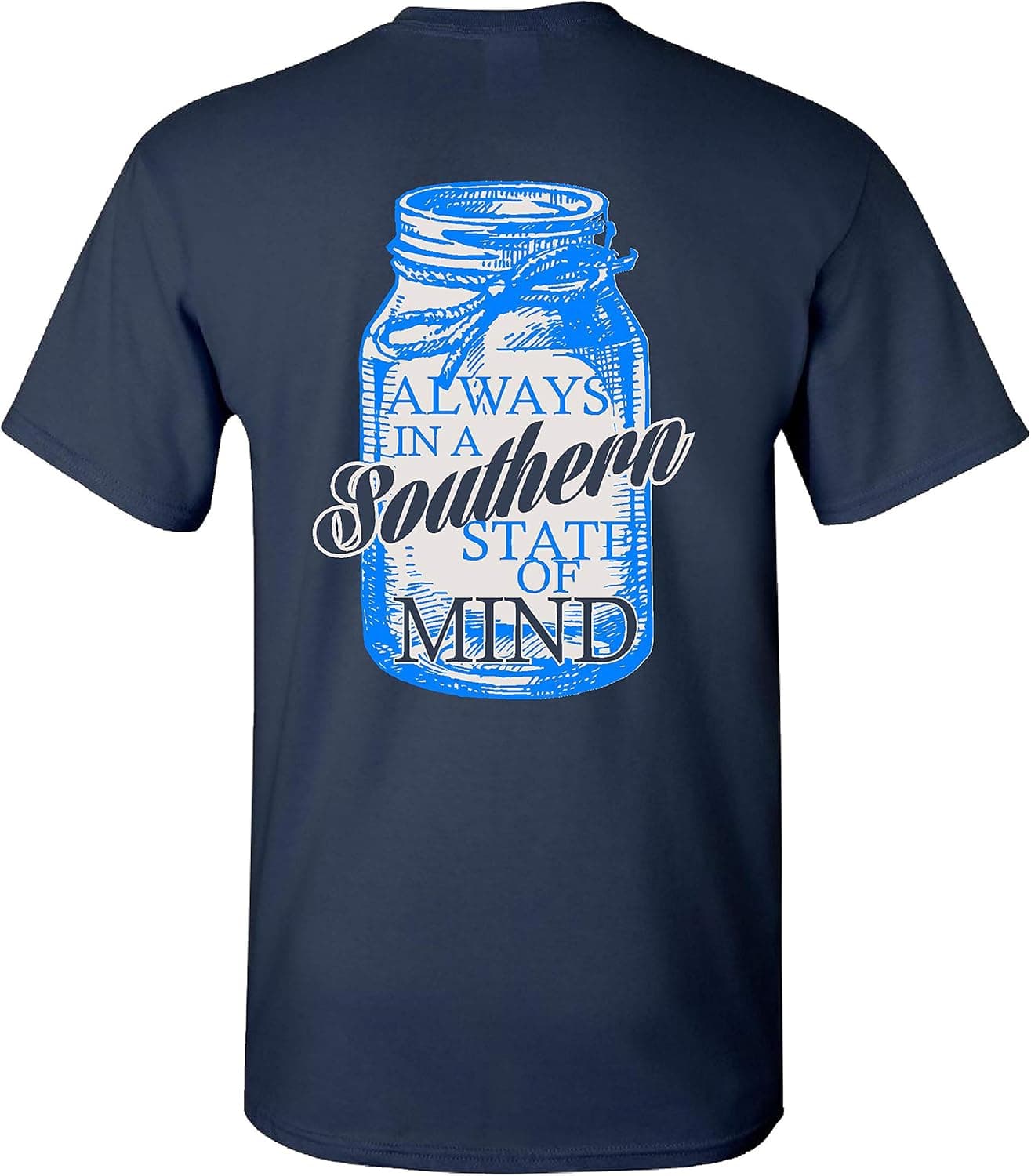 Southern Charm Mason Jar  Southern State of Mind Short Sleeve Navy T Shirt