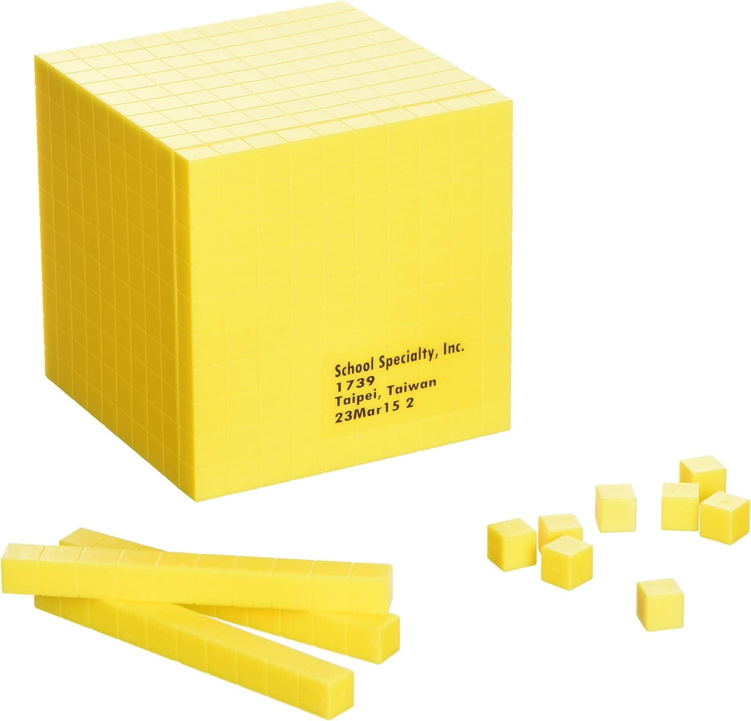 School Smart Beginning Base Ten Block Kit, Yellow, Set of 421