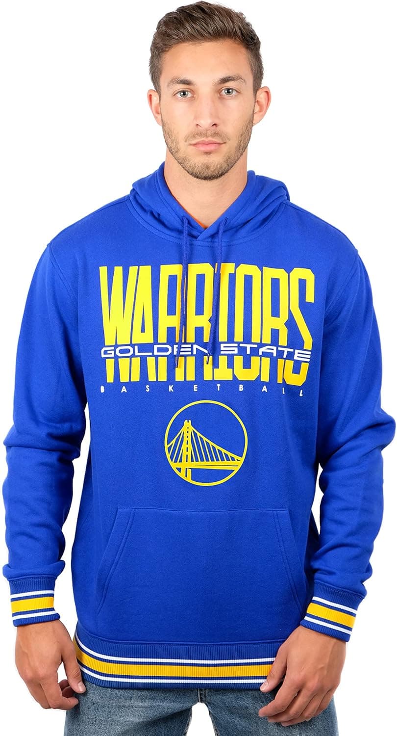 Ultra Game NBA Men's Stripe Soft Fleece Pullover Hoodie Sweatshirt