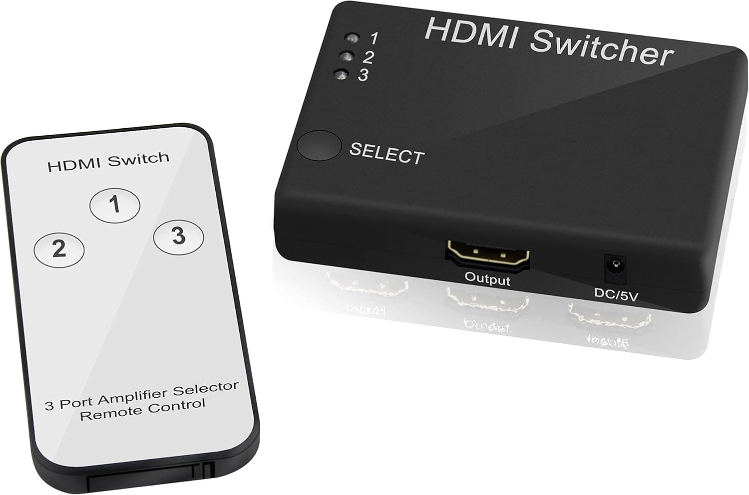 Etekcity® 3x1 HDMI Switcher Box Switcher Selector with IR Remote Support 3D Ultra Performance Resolution Radio up to 1080P