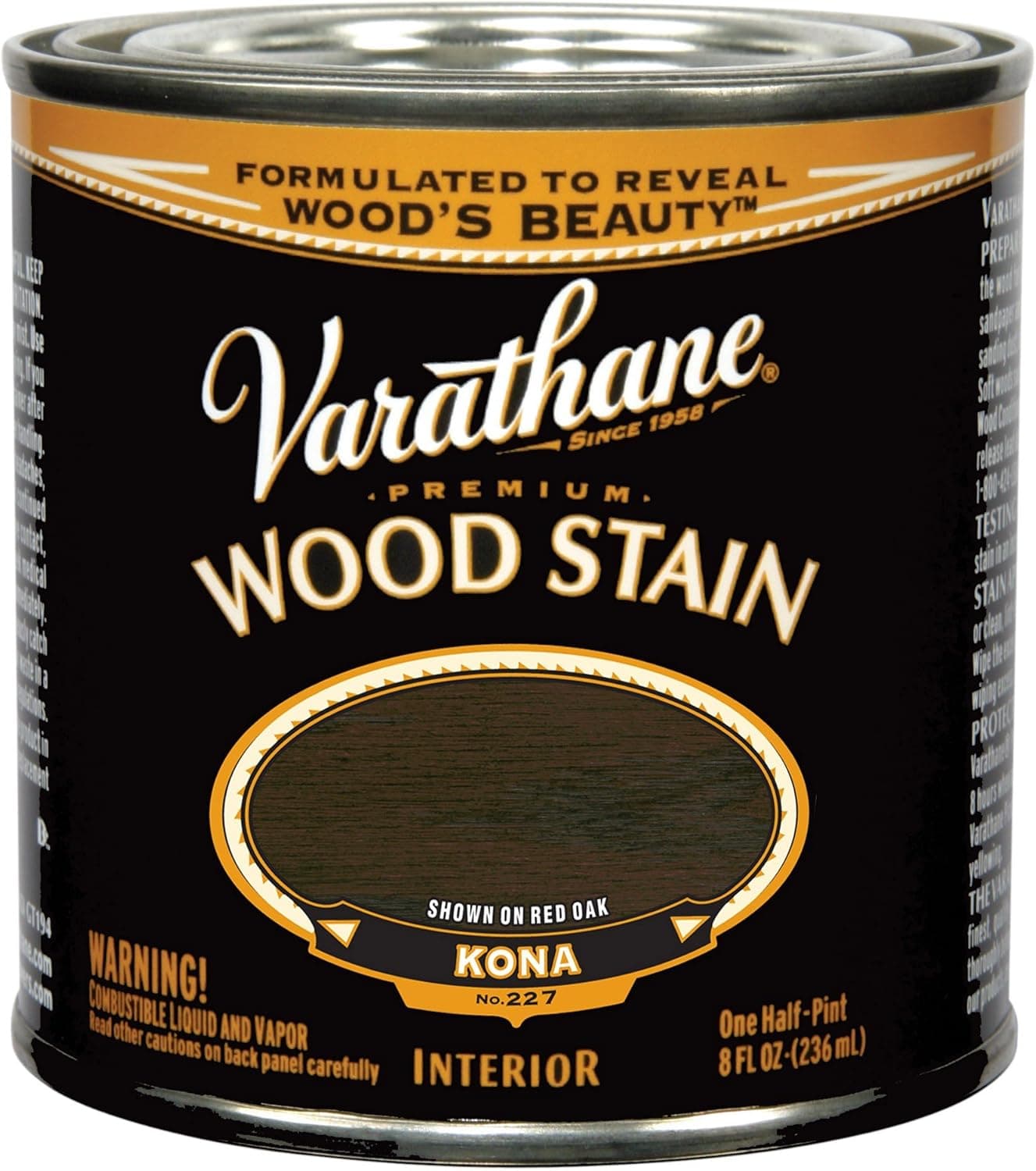 Varathane 254356 Premium Wood Stain, Half Pint, Kona