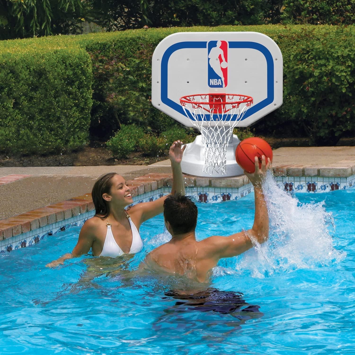Poolmaster 72900 NBA Logo USA Competition-Style Poolside Basketball Game , White