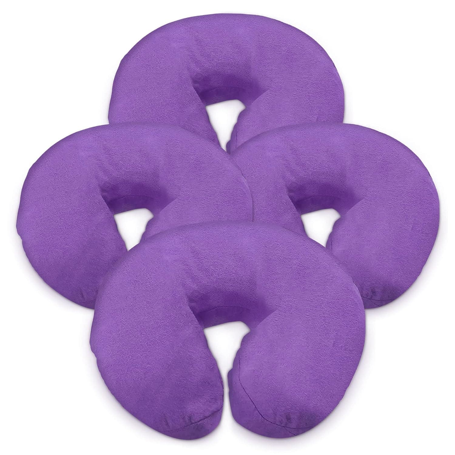 London Linens Pack of 4, Premium Extra Thick 100% Cotton Flannel Massage Tables Face Cradle Covers Cozies Fitted - Includes 4 pcs (Lilac)