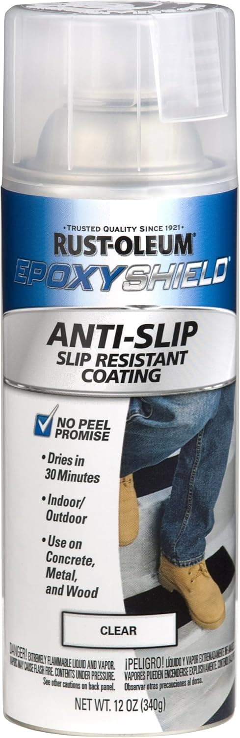 Rust Oleum 268652 Epoxy Shield Anti Slip Aerosol, Clear, 12-Ounce