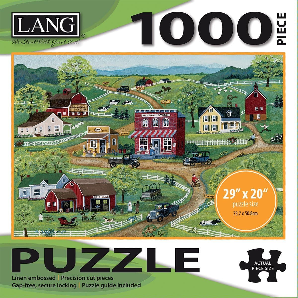 LANG - 1000 Piece Puzzle -General Store, Artwork by Mary Singleton - Linen Finish - 29Ó x 20" Completed