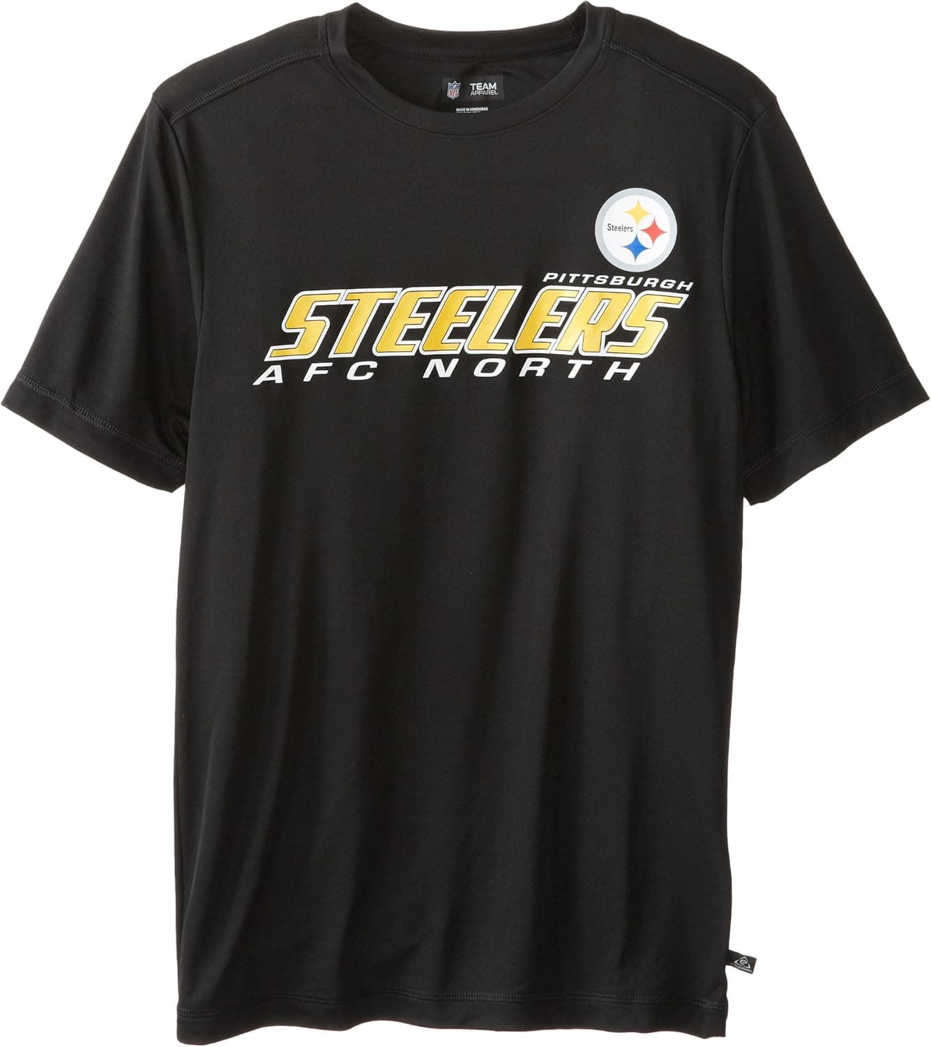 NFL Mens Pittsburgh Steelers Short Yardage IV Black Short Sleeve Crew Neck Synthetic Tee