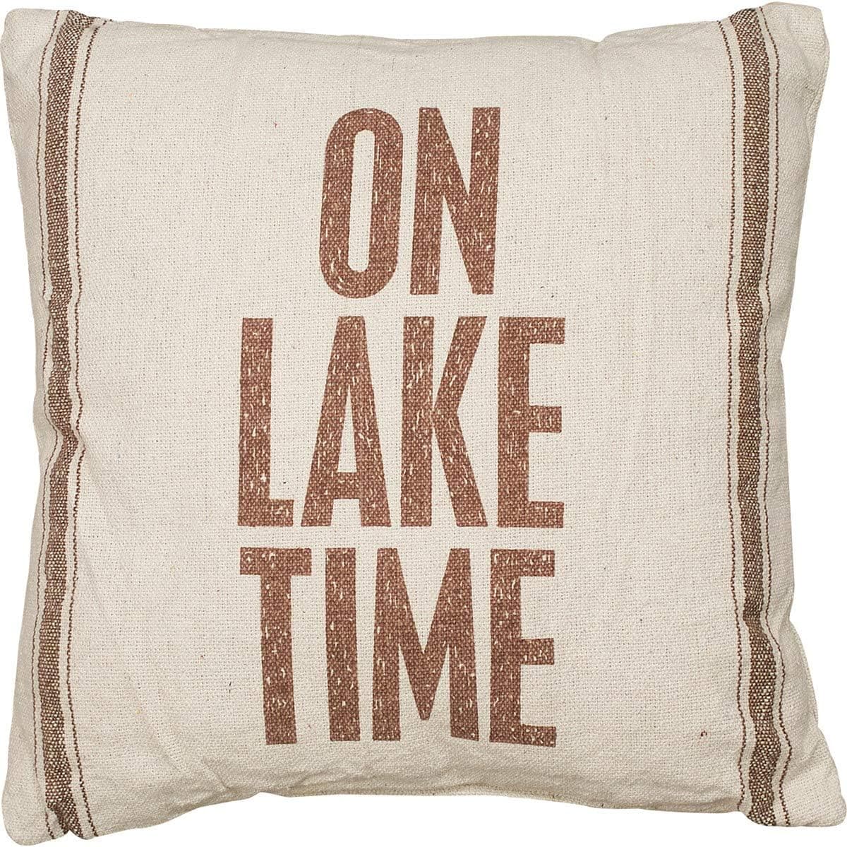 Primitives By Kathy Striped Flour Sack Accent Pillow, 15" x 15", Lake Time