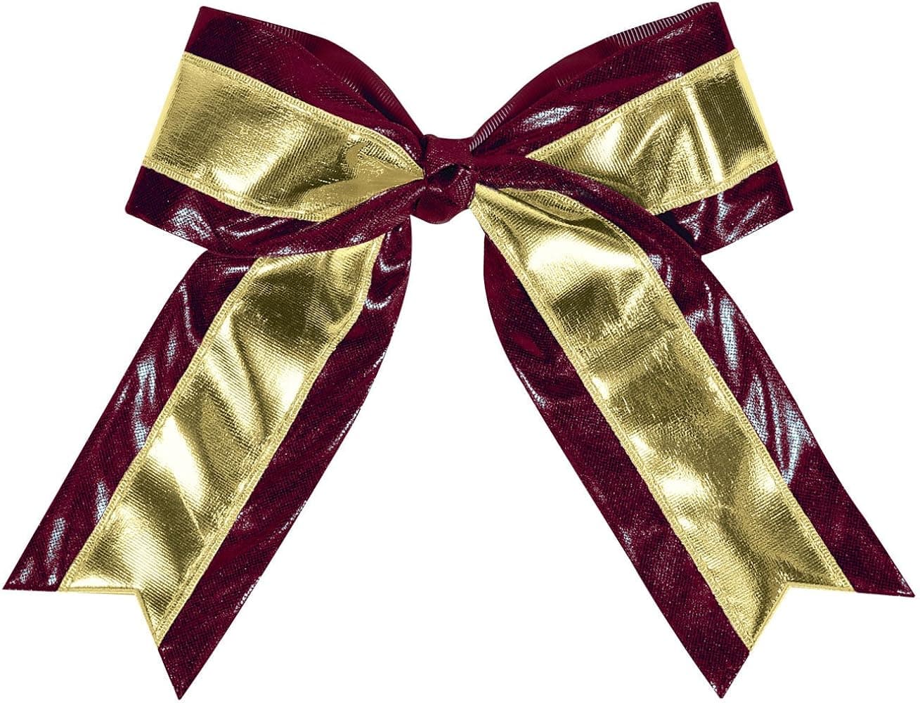 chassé Metallic Hair Bow Maroon/Gold