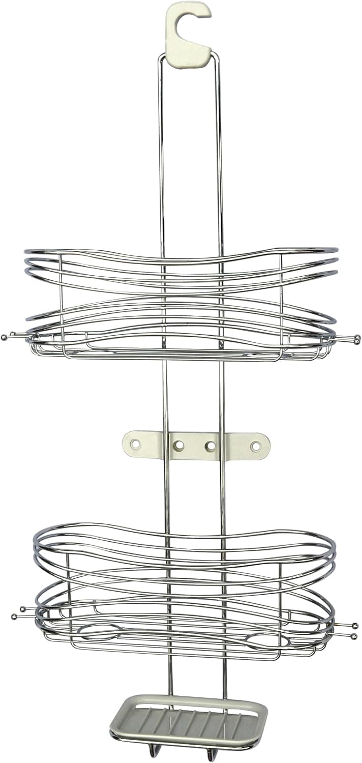 Bathsense 3 Tier Winthrop Showerhead Hook Shower Caddy, Chrome