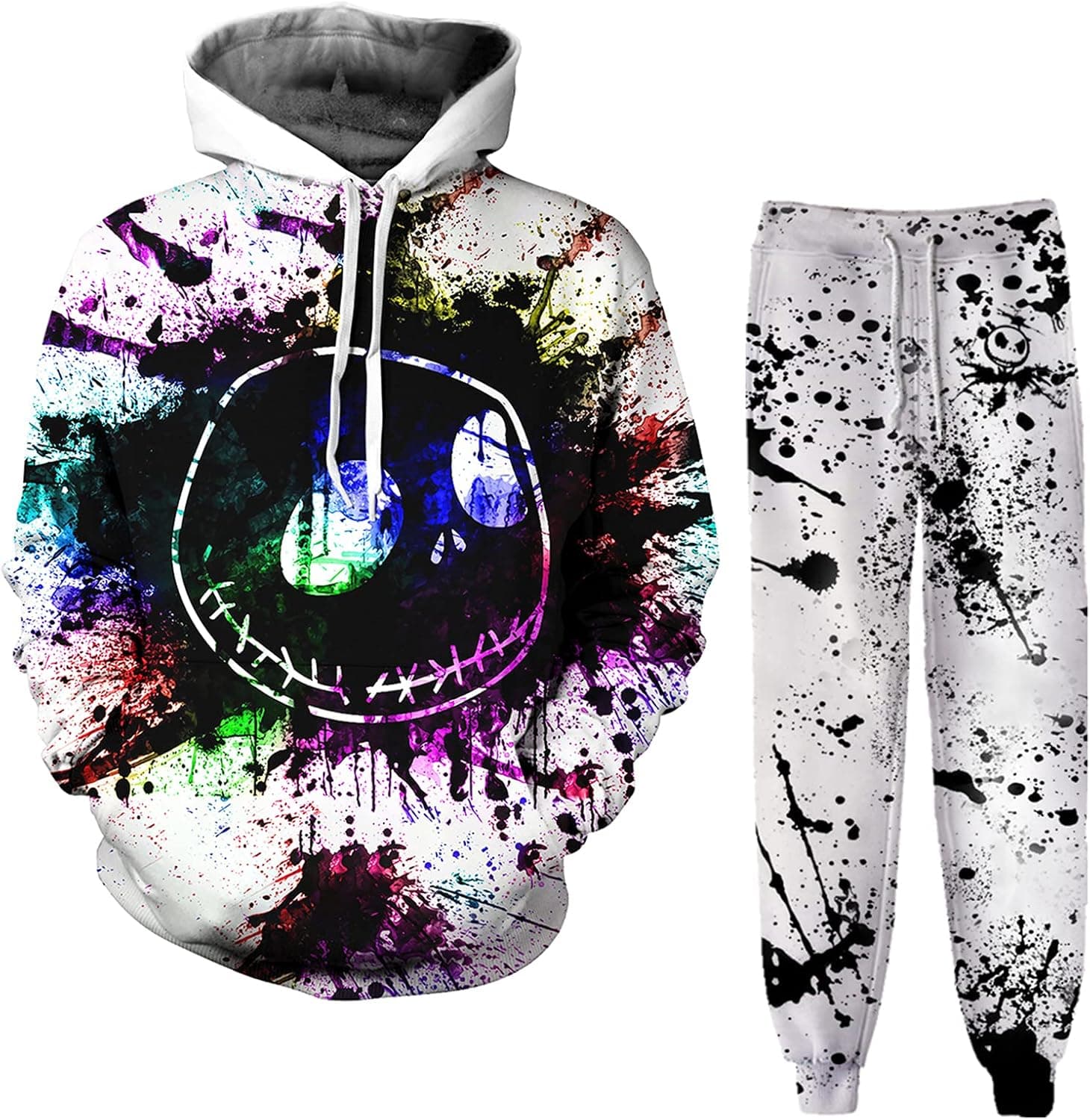 Men's And Women's Hoodies,Jack And Sally Hoodies Sweatshirt And Pants Suit