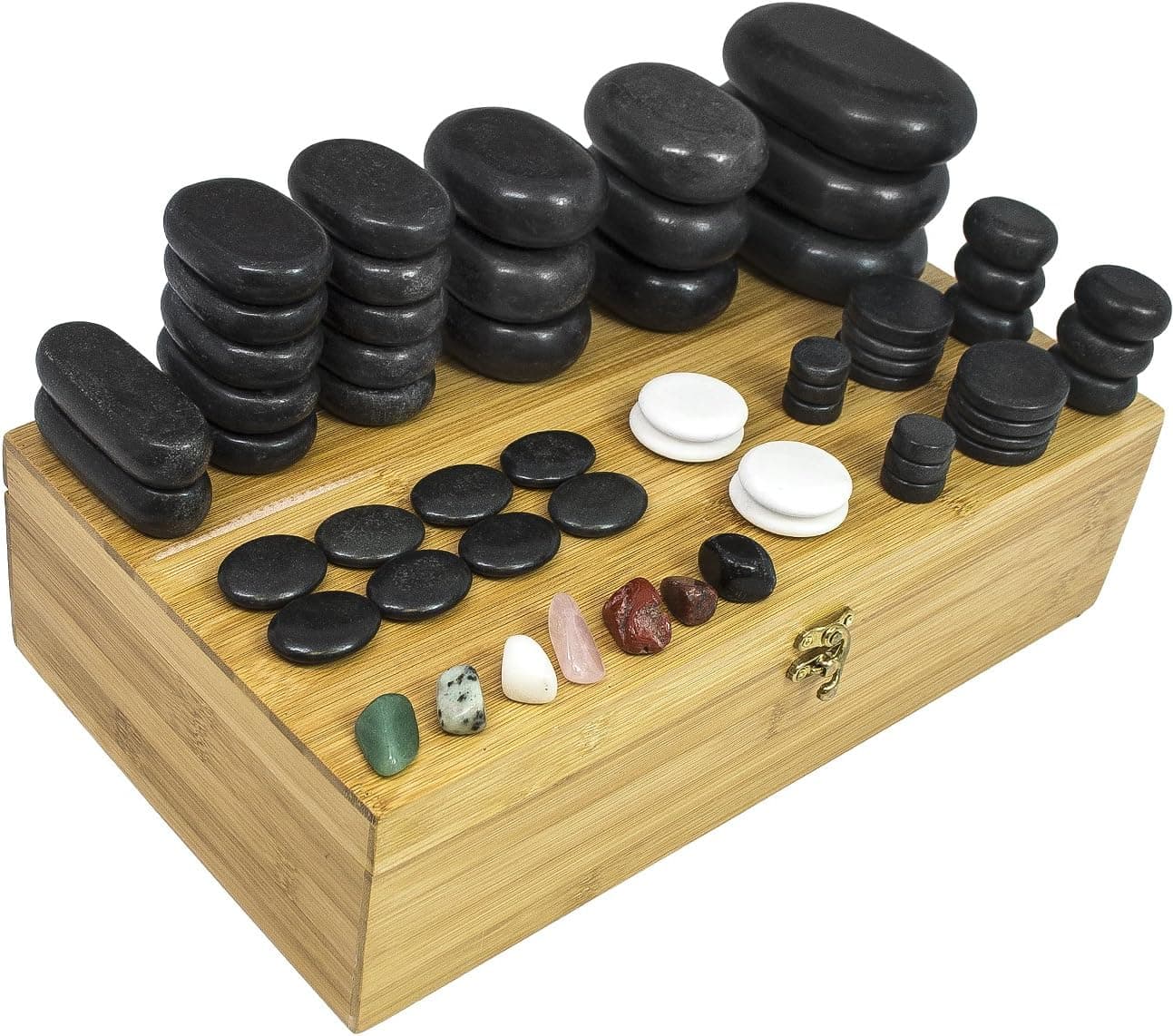 Sivan HEALTH and FITNESS Basalt Lava Hot Stone Massage, 60 Piece Kit *New and Improved Packaging*