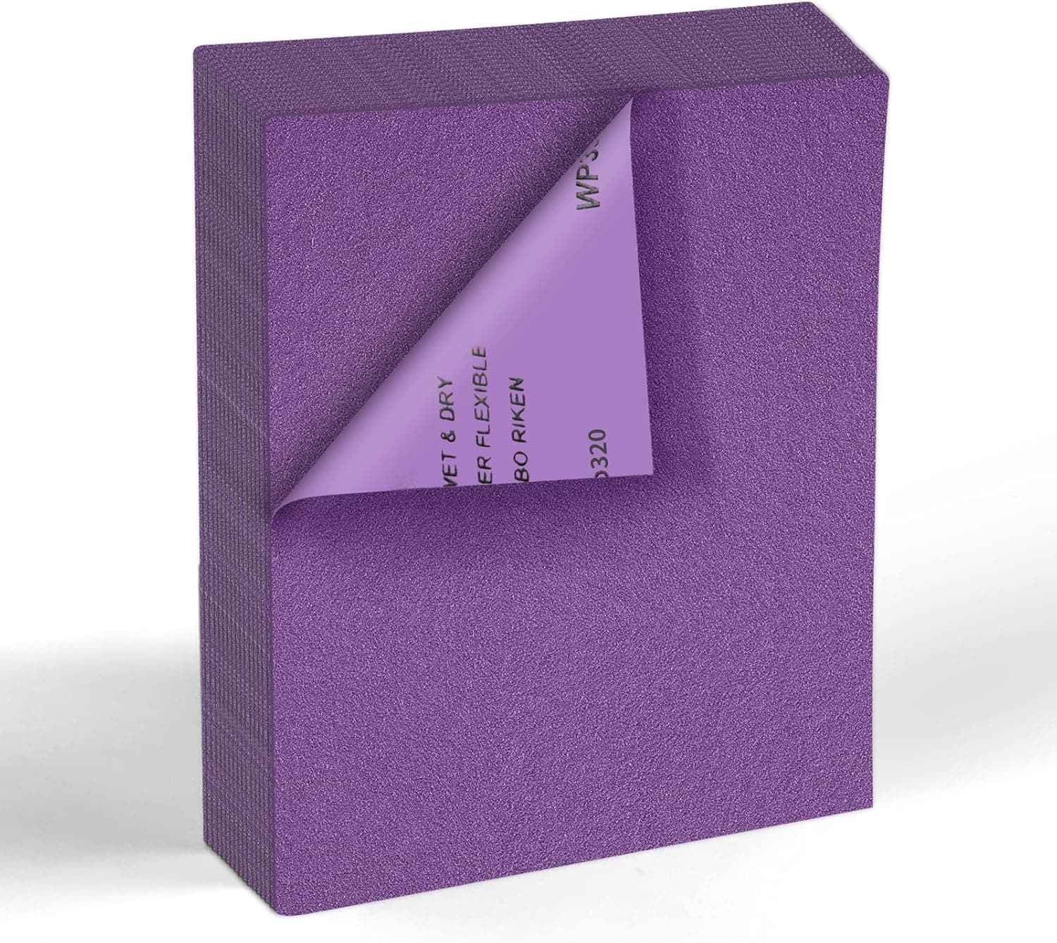 20 PCS Sandpaper Sheets 320 Grit 9 x 11 Inch, High Performance White Fused Alumina Abrasive Wet Dry Sand Paper for Wood, Metal, Drywall Resin, Automotive Sanding, Grinding, Polishing, Purple