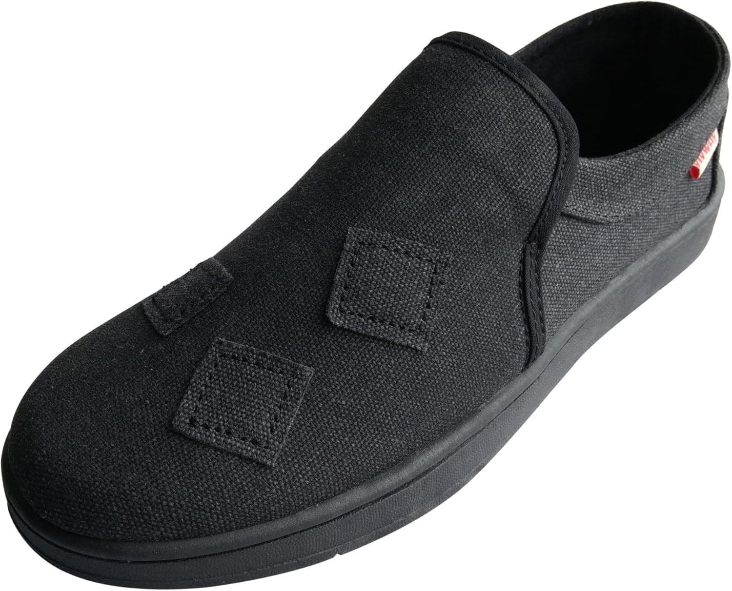 VIVWAY Men's Slip On Flat Patch Canvas Casual