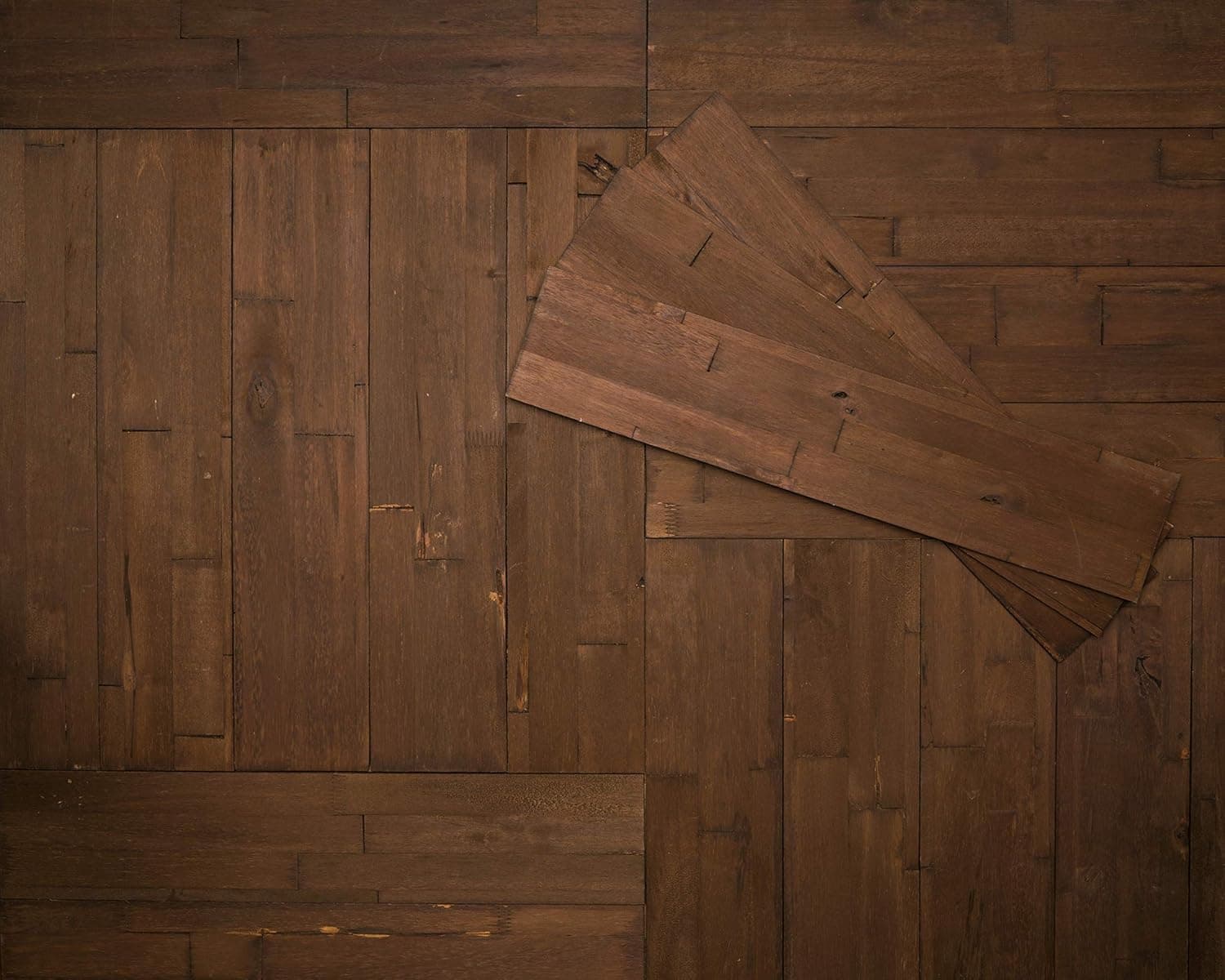 mywoodwall Non-Toxic DIY Wood Wall Paneling Arcadian Collection, Timeless Design, 100% FSC Certified Real Wood, Peel/Press Easy Installation, Java, 10.5 sqf (13 Panels - 23-5/8" x 4-7/8")