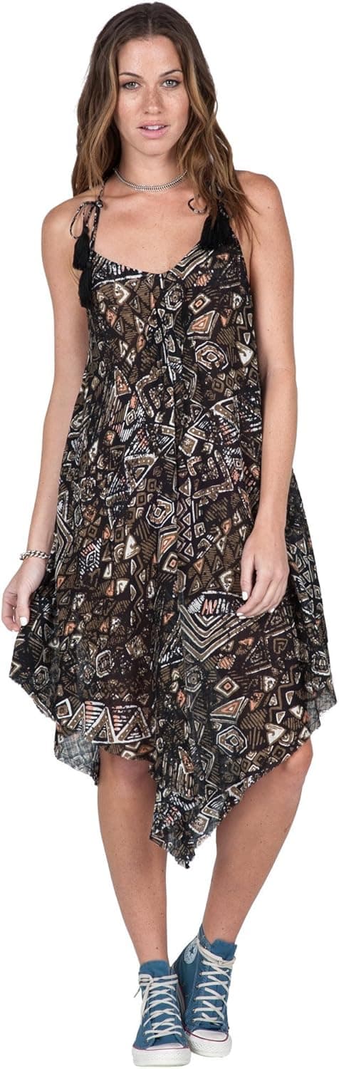 Volcom Juniors Twist Printed Handkerchief Dress