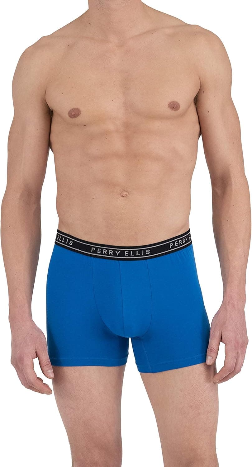 Perry Ellis Men's Portfolio 4 Pack Cotton Stretch Boxer Briefs